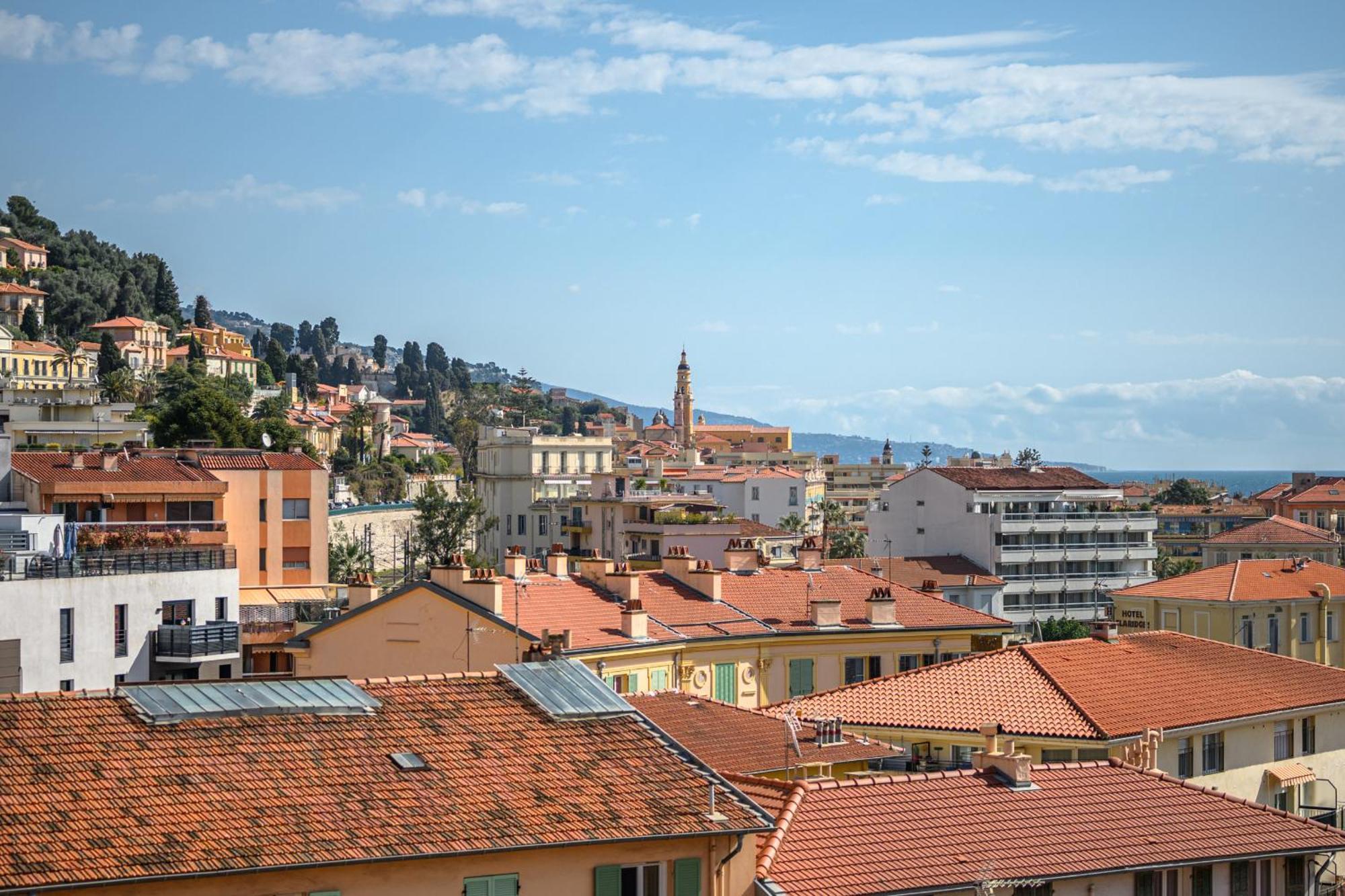 'L'Alicante Proche' Gare, Terrasse, Vue Mer Menton Exterior foto
